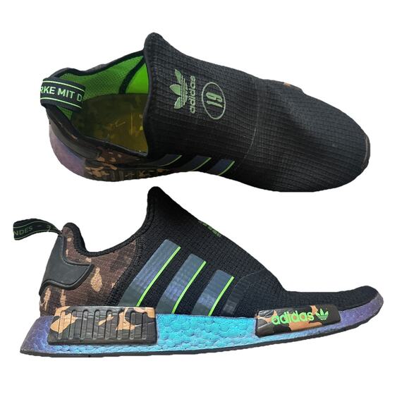 Adidas Juju Smith Schuster NMD Mens Size 11.5 Black & Green Camo Print Sneakers main image 5